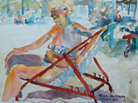 Elke in Sousse, Aquarell